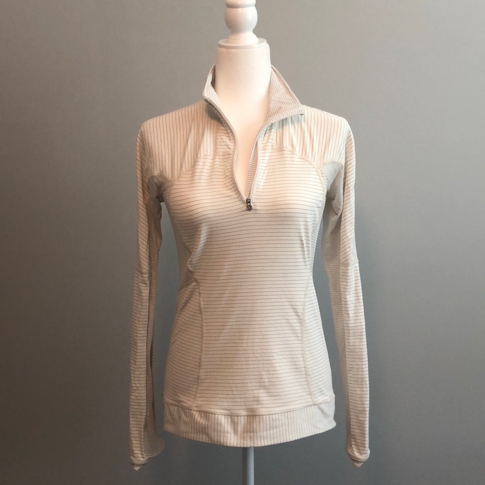 GUC White with Silver stripes Lululemon 1/4 Zip